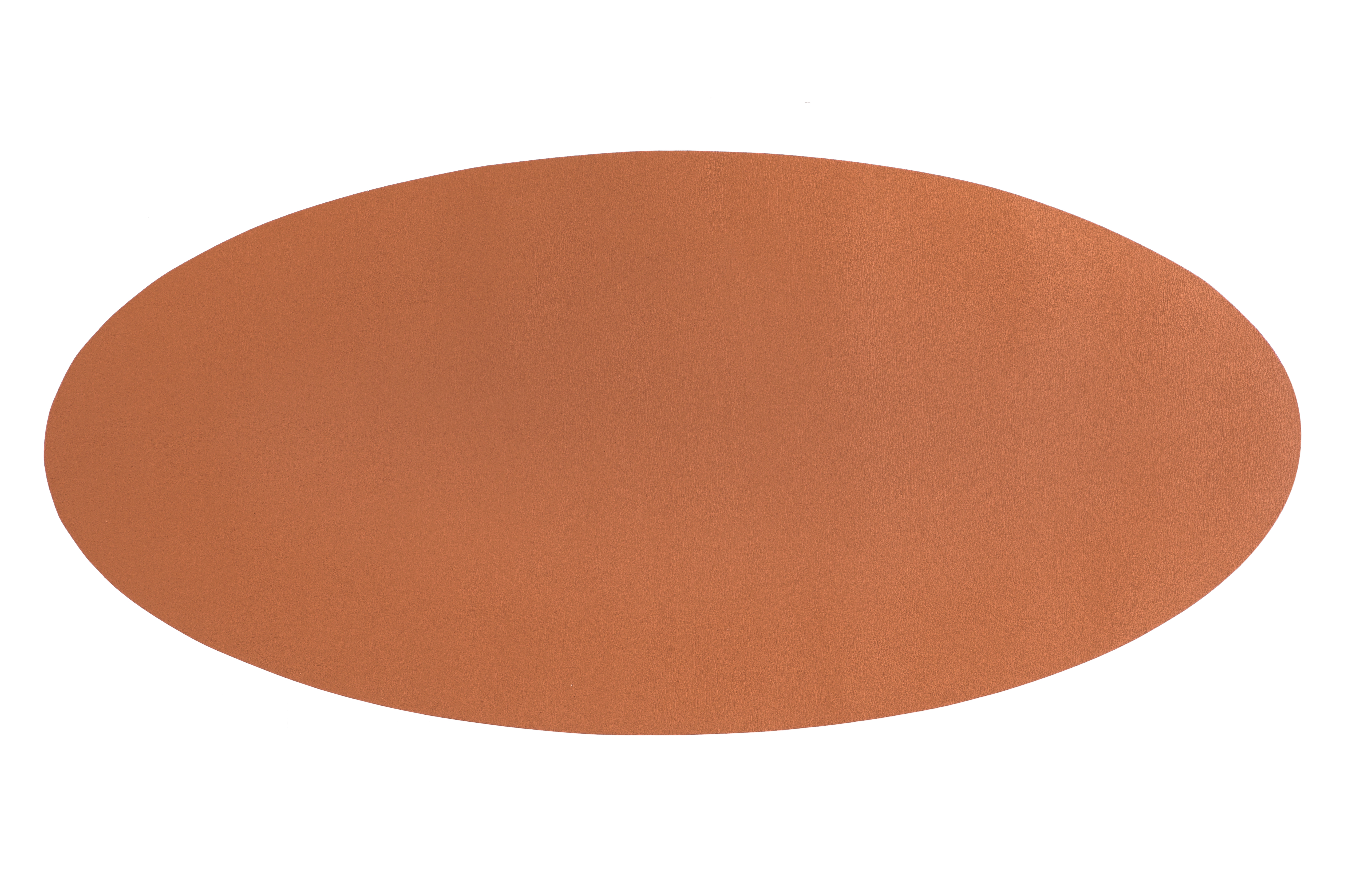 Centerpiece mat ovaal -Leather look imitation, 33X70cm, caramel