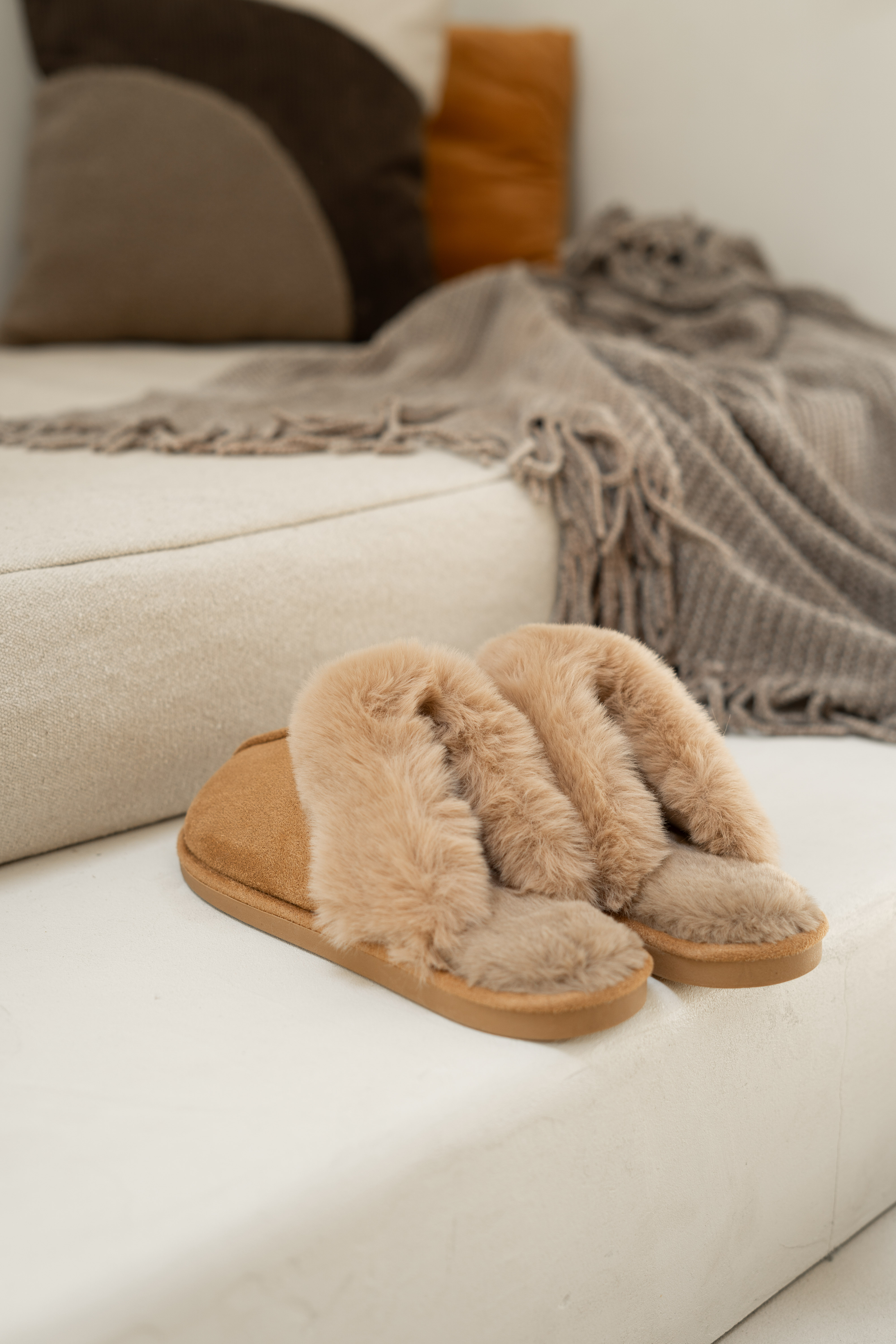 Suede slippers SNUGGS 40/41, cognac