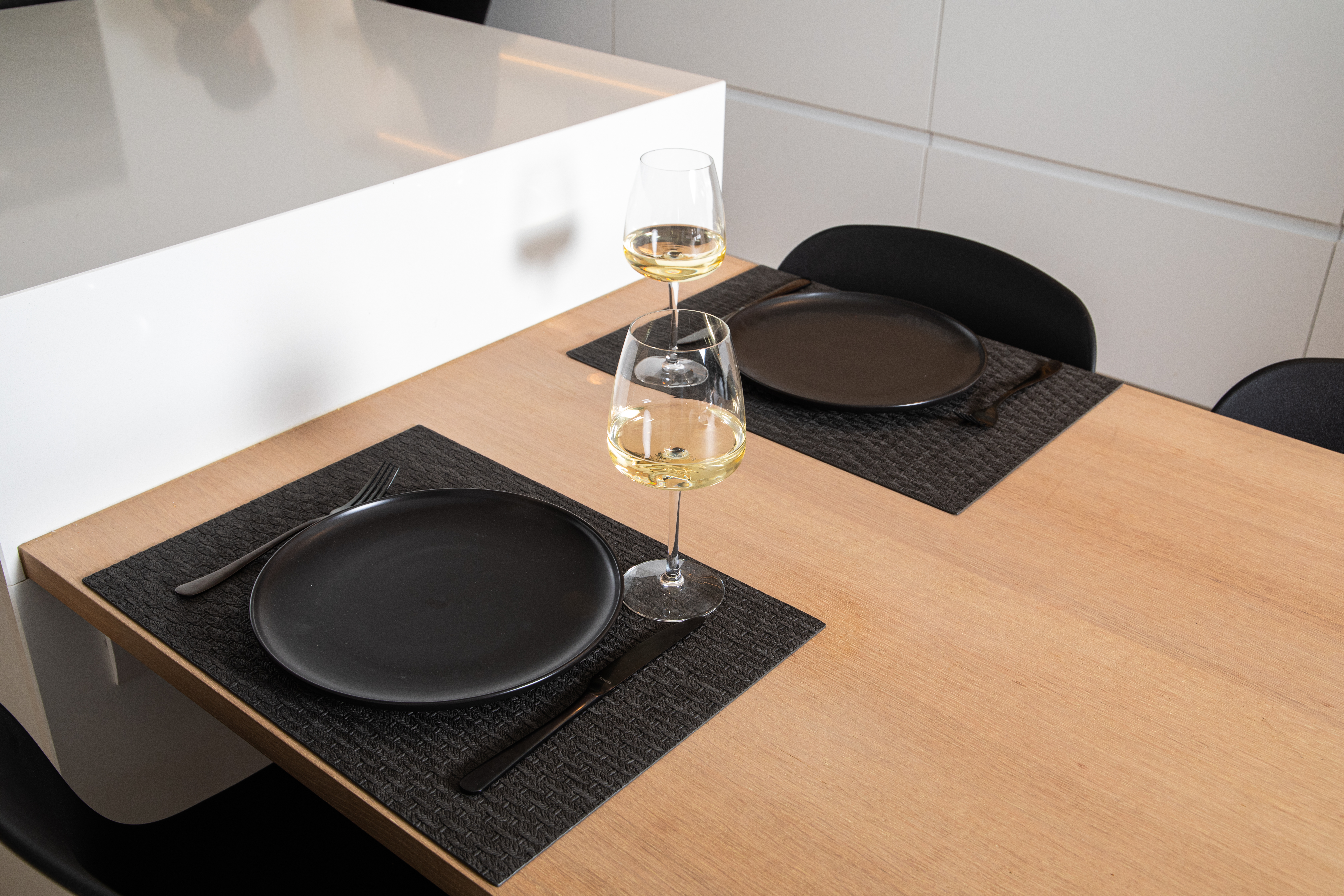 Set de table ARBIN - Leather look imitation - 45x33cm, black