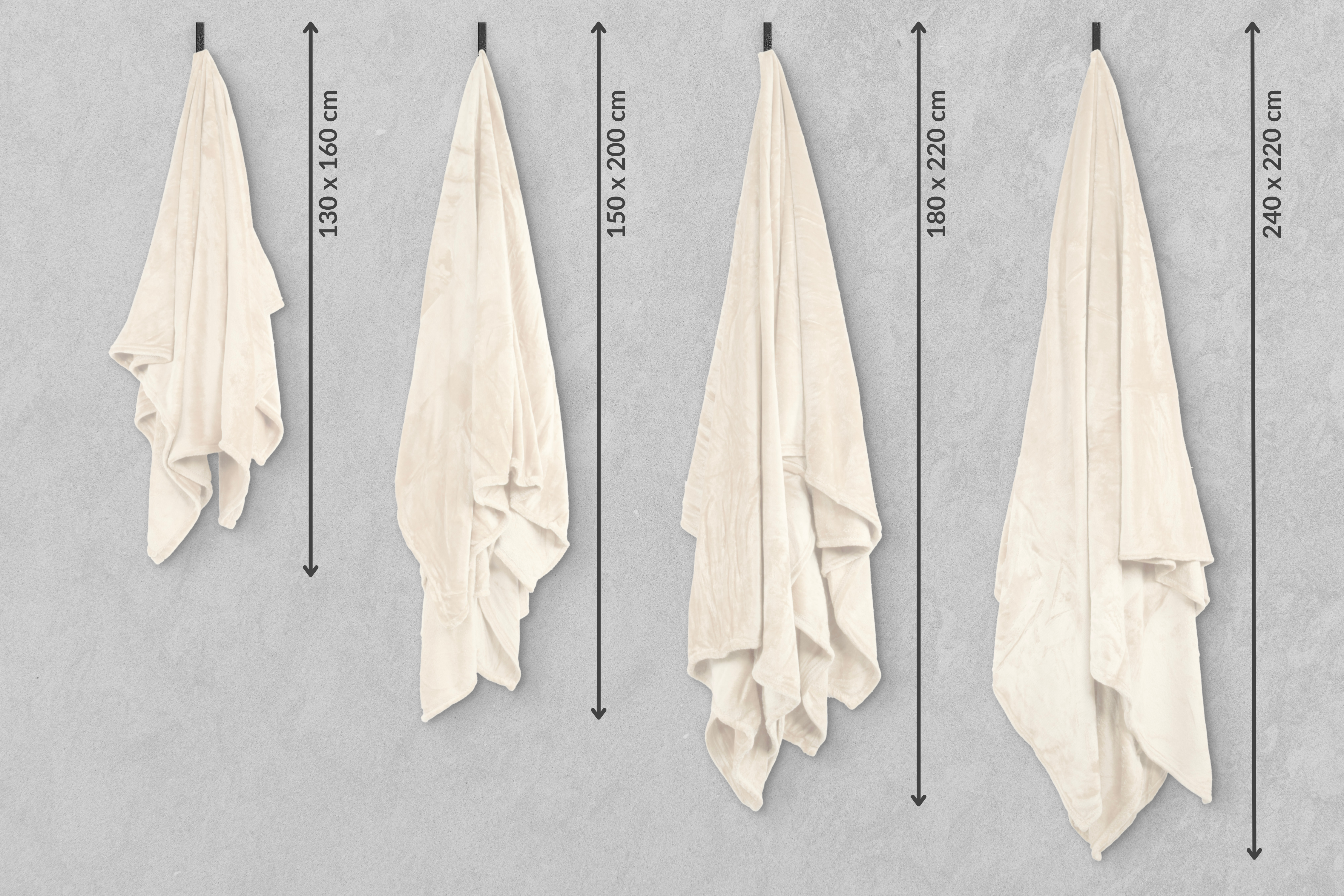 Plaid COSY DELUX - Microflannel - 180x220 cm, ivory