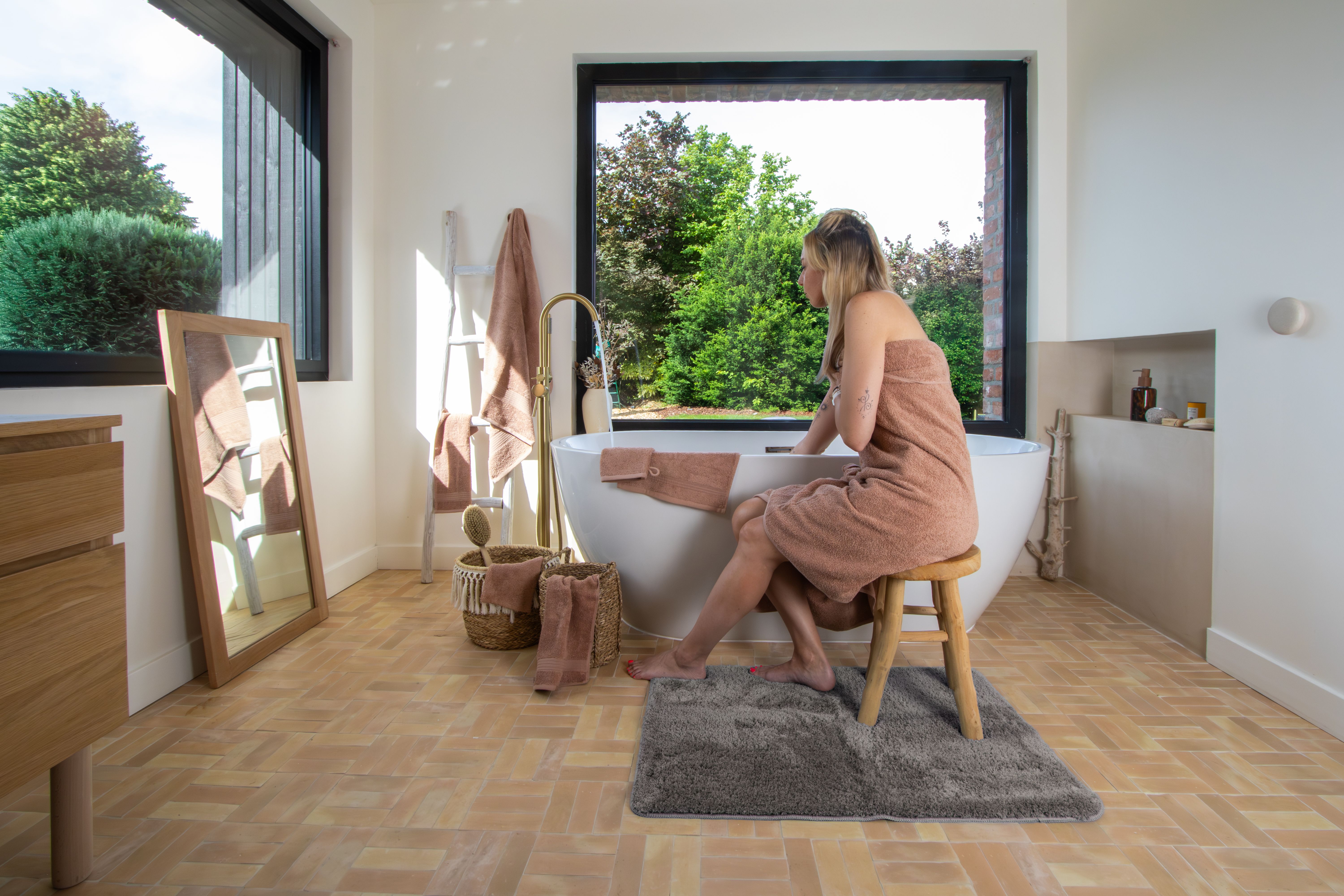 Shower towel EDEN - 100x150 cm, old pink
