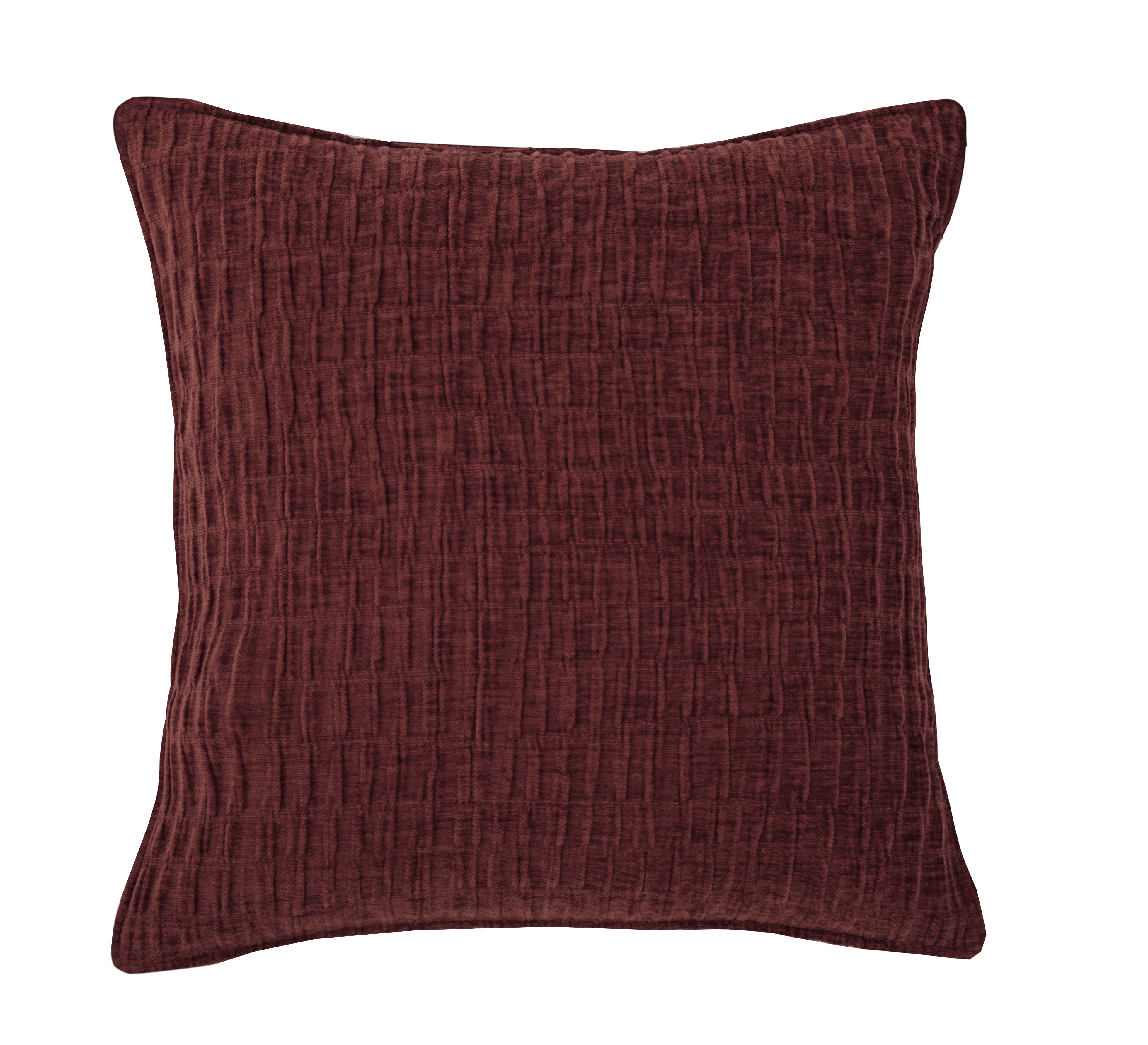 Cushion (filled) CHENILLE - 42X42 cm - wine red