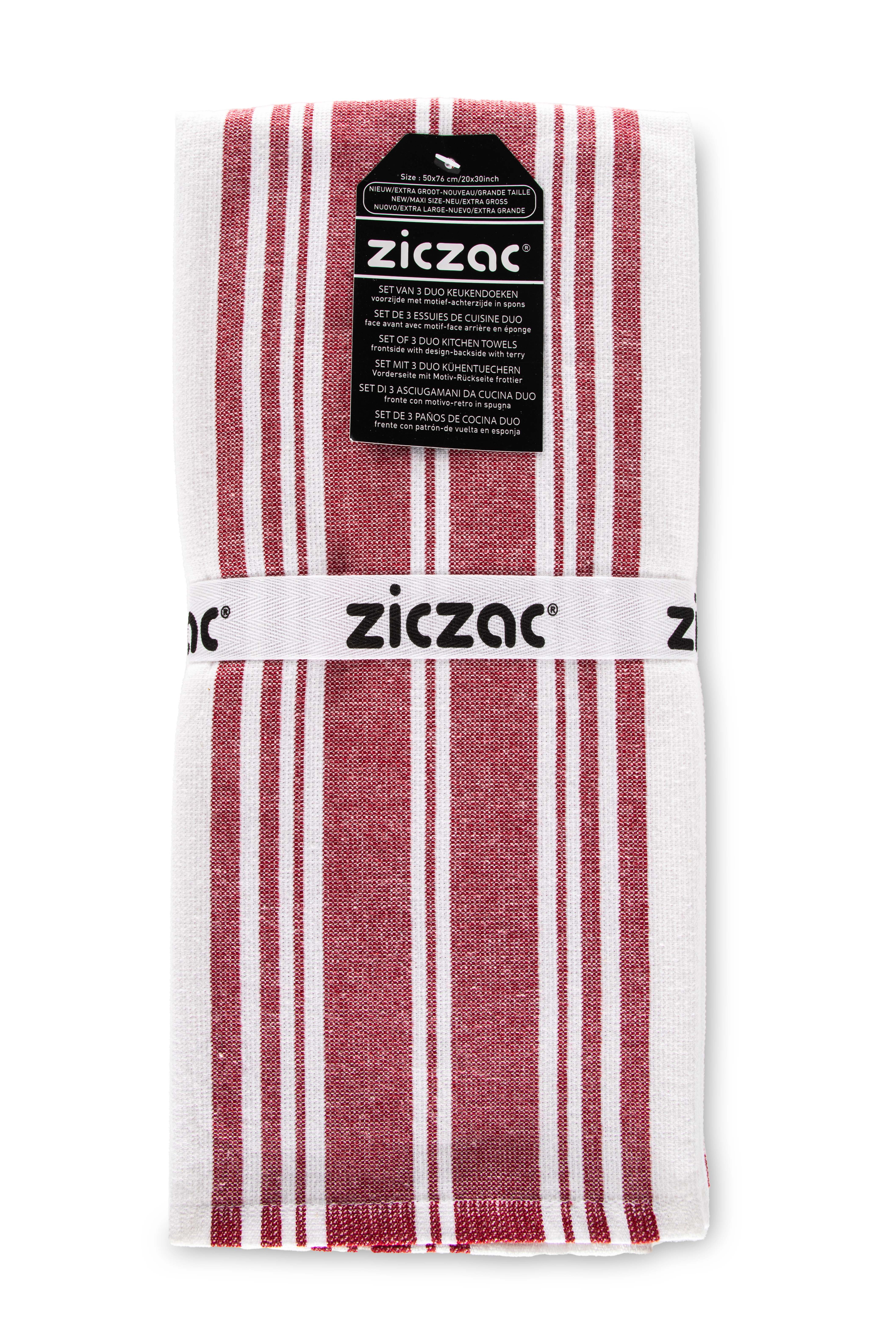 Kitchentowels Culinary Duo Stripe 50x76 red, set3