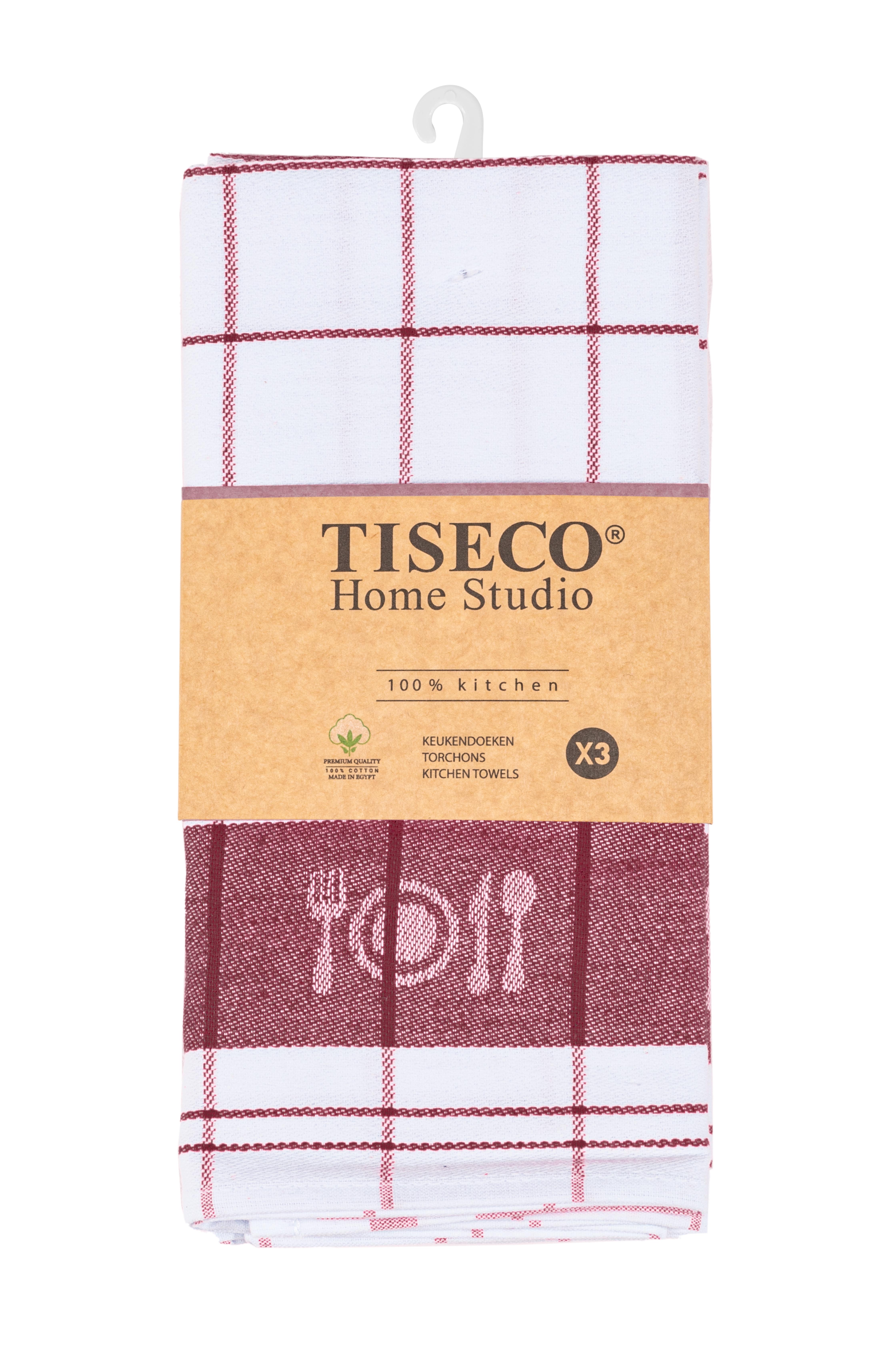 Kitchentowel cotton PHARAO - 50x70 cm - set/3, red