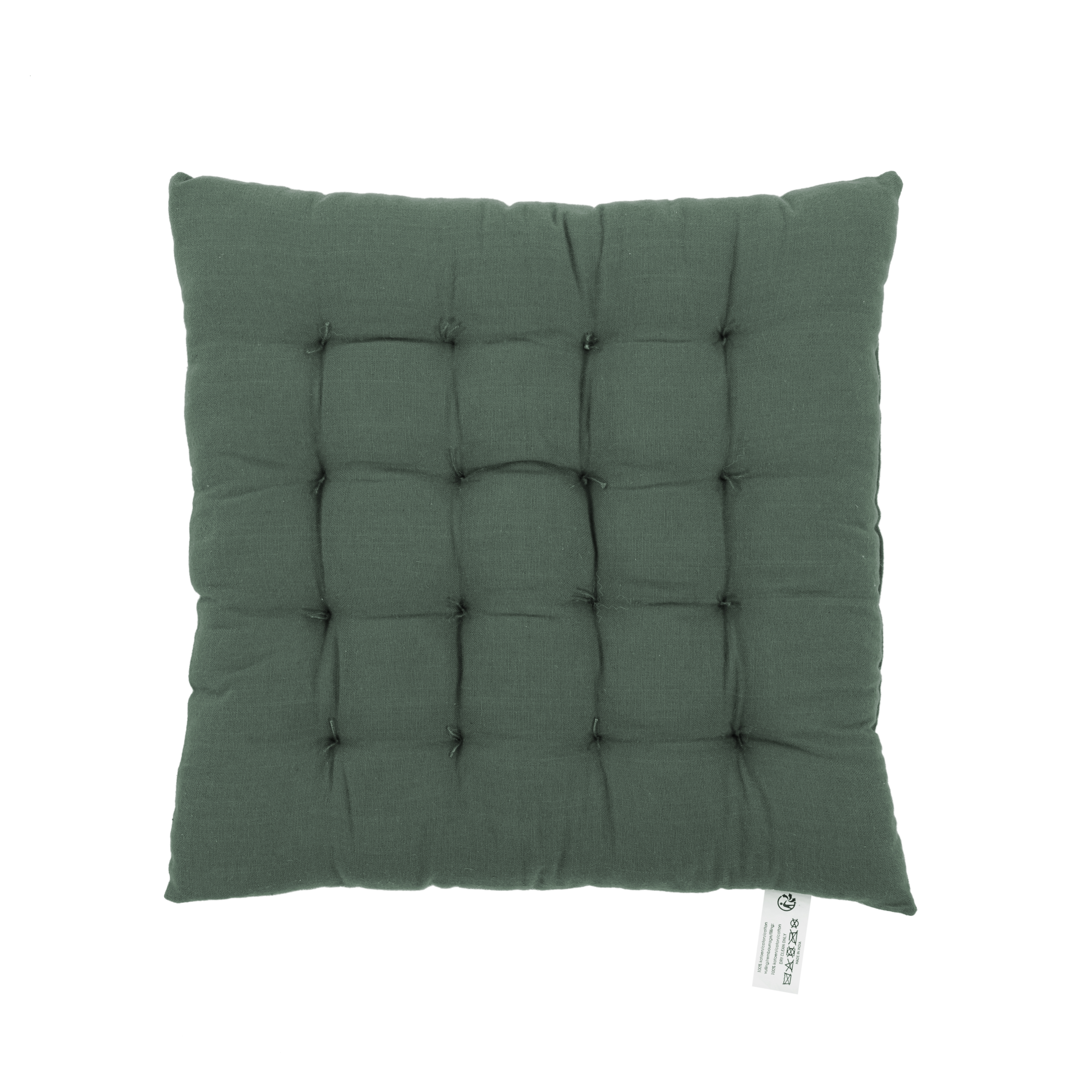 Stoelkussen CHAMBRAY 40x40 cm -16 thuck, groen