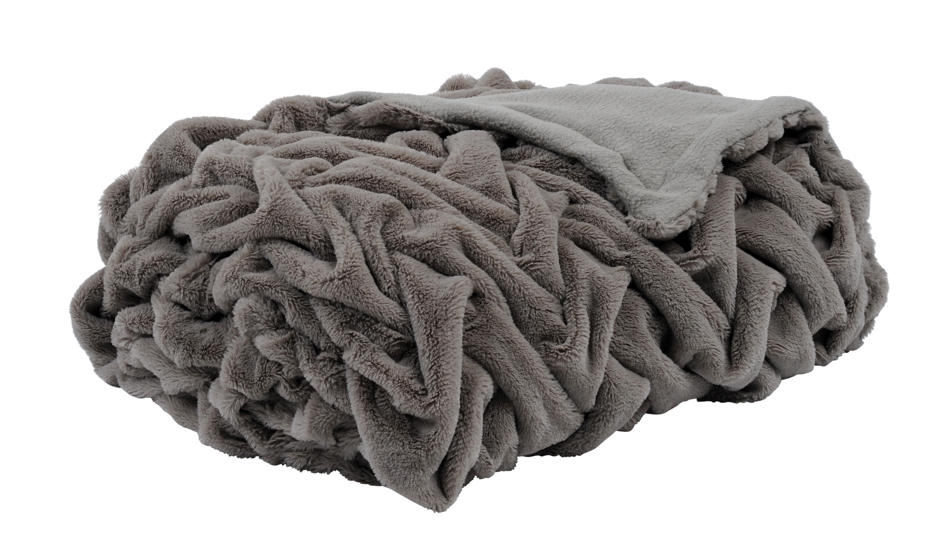 Plaid pleated 130x180cm, taupe