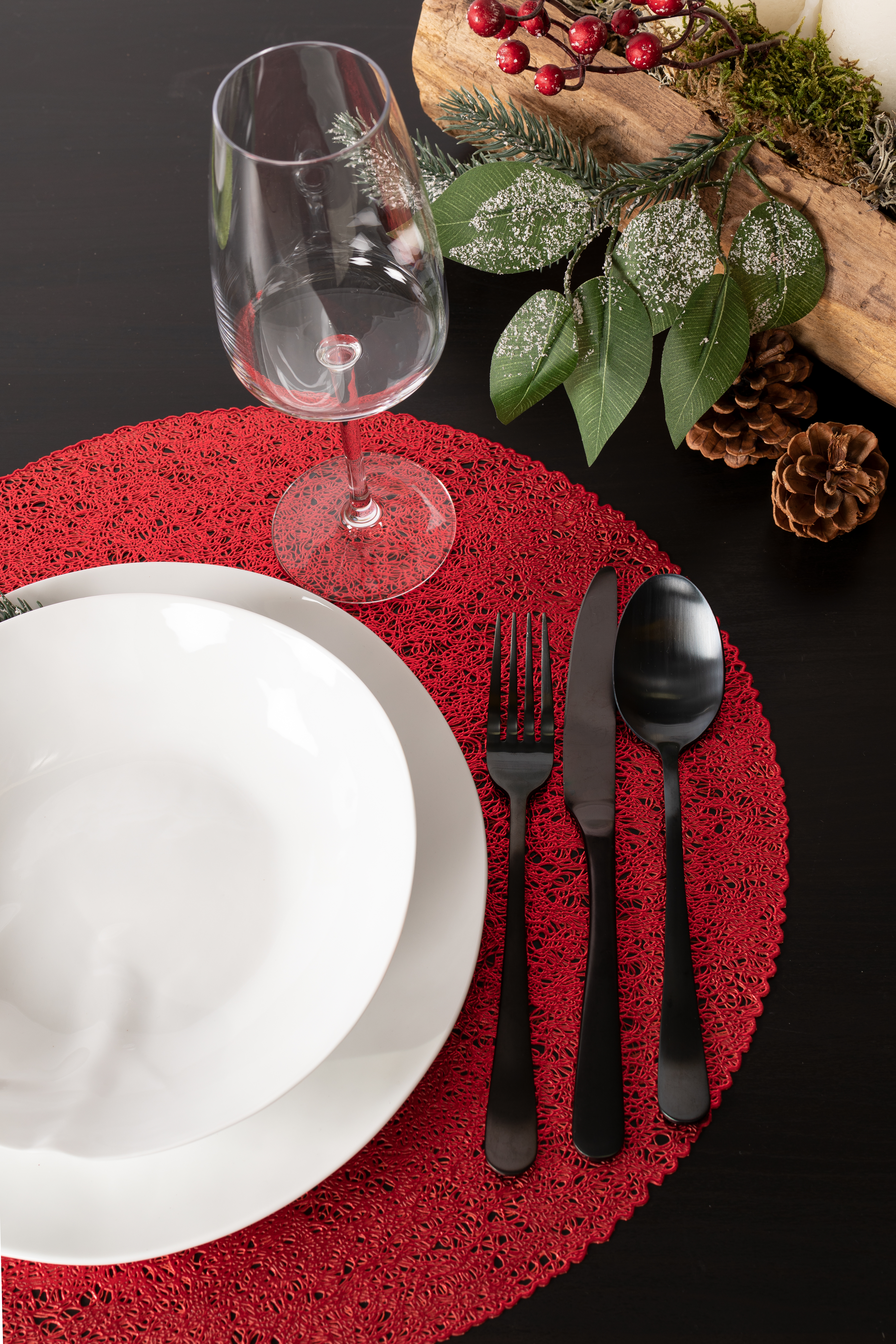 Placemat spaghetti rond, 40 cm, rood