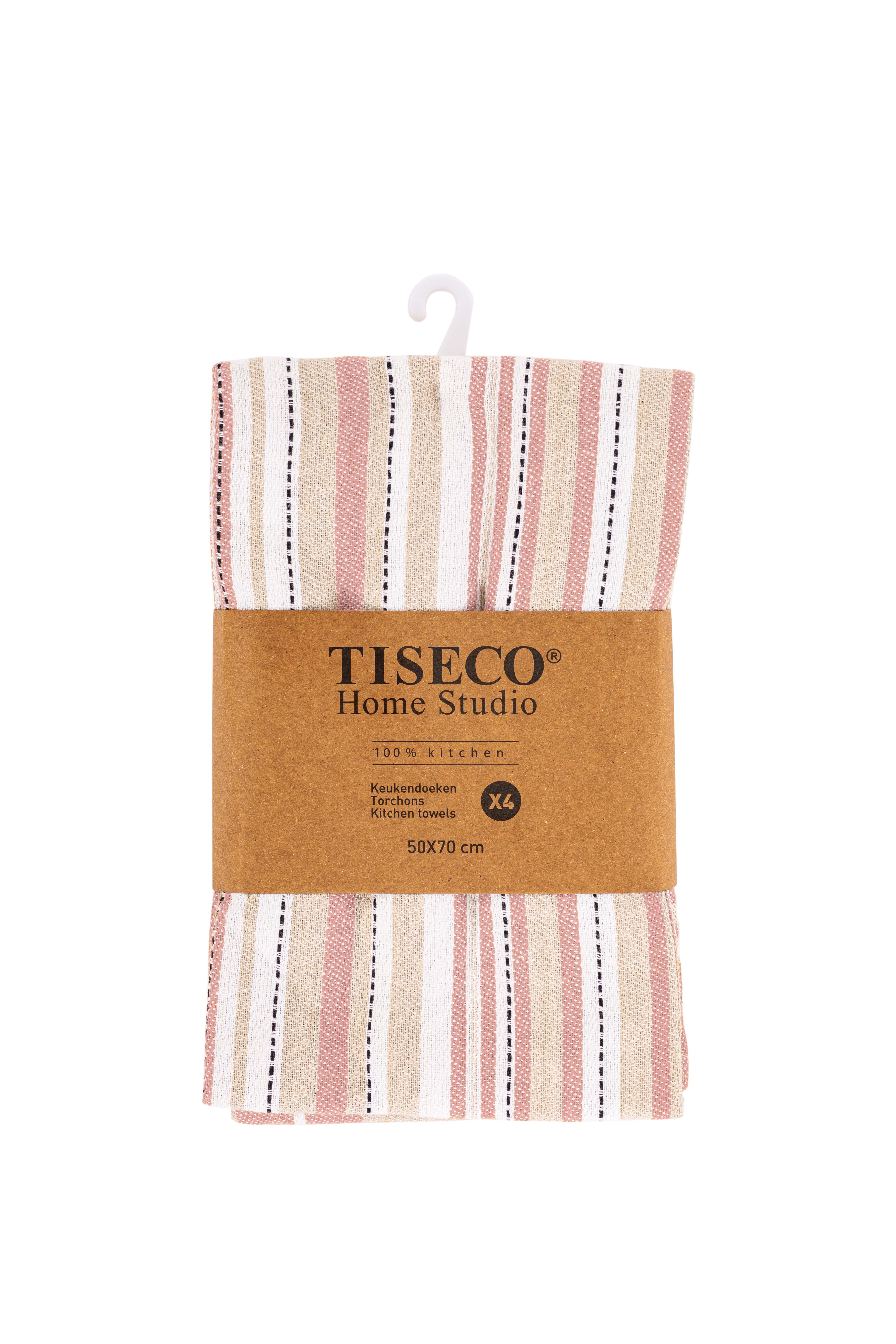 Torchon MULTILINES - SET/4 - 50x70 cm, rose