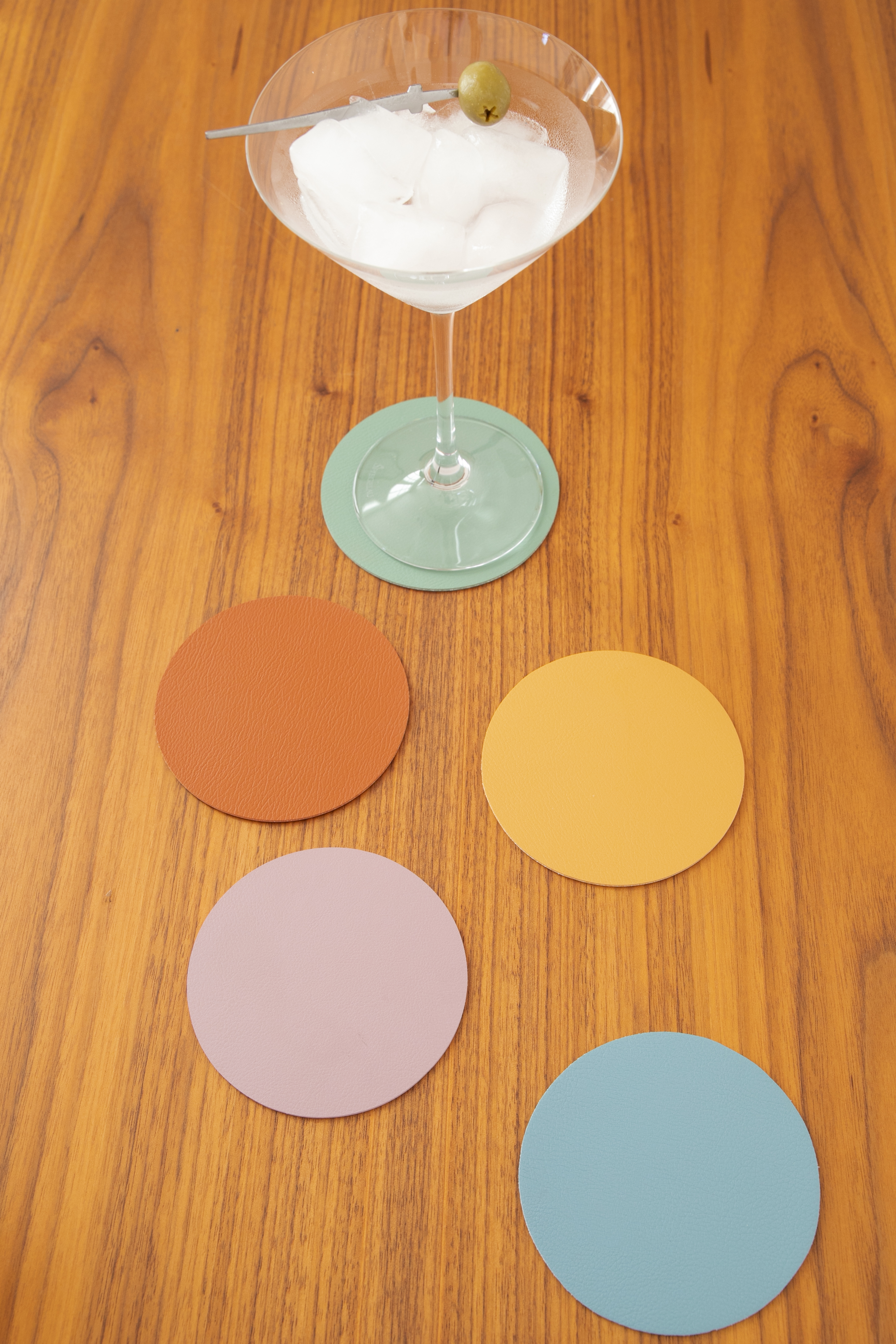 Sous-verre TOGO - SET/4 - Rond - 10 cm, vert