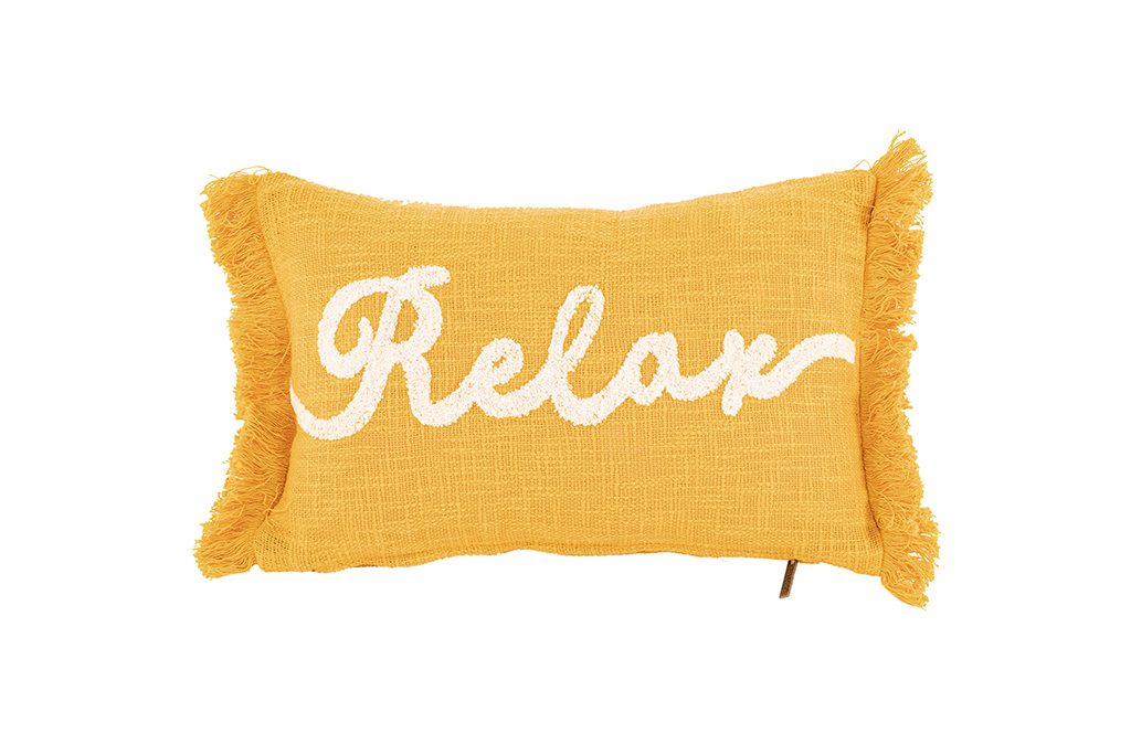 Kussen (gevuld) COTTON SLUB "RELAX" 30x50CM,  sunflower yellow