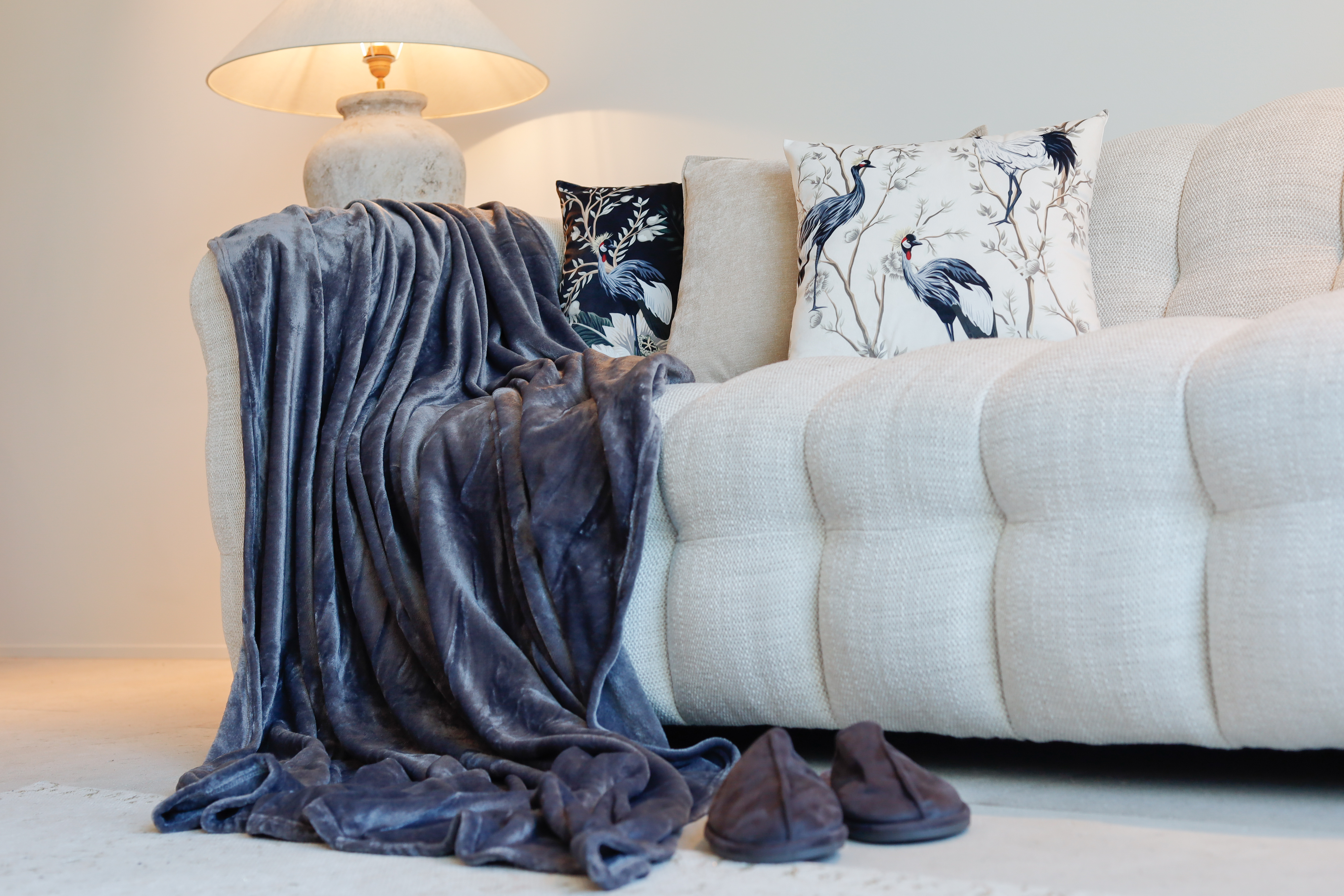 Plaid COSY DELUX - Microflannel - 150x200 cm, gris foncé