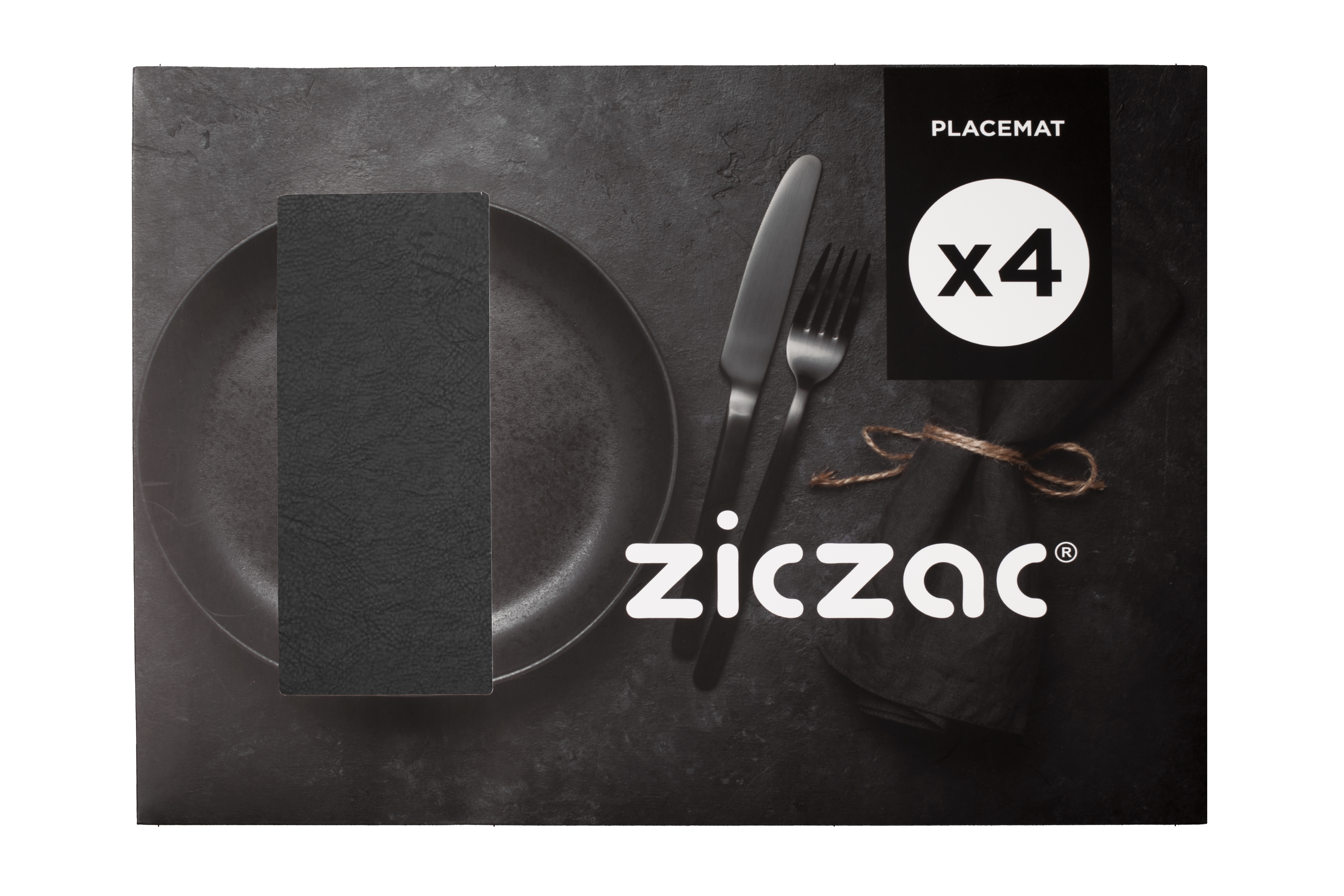 Coffret cadeau de 4 pièces - Set de table TROJA, noir