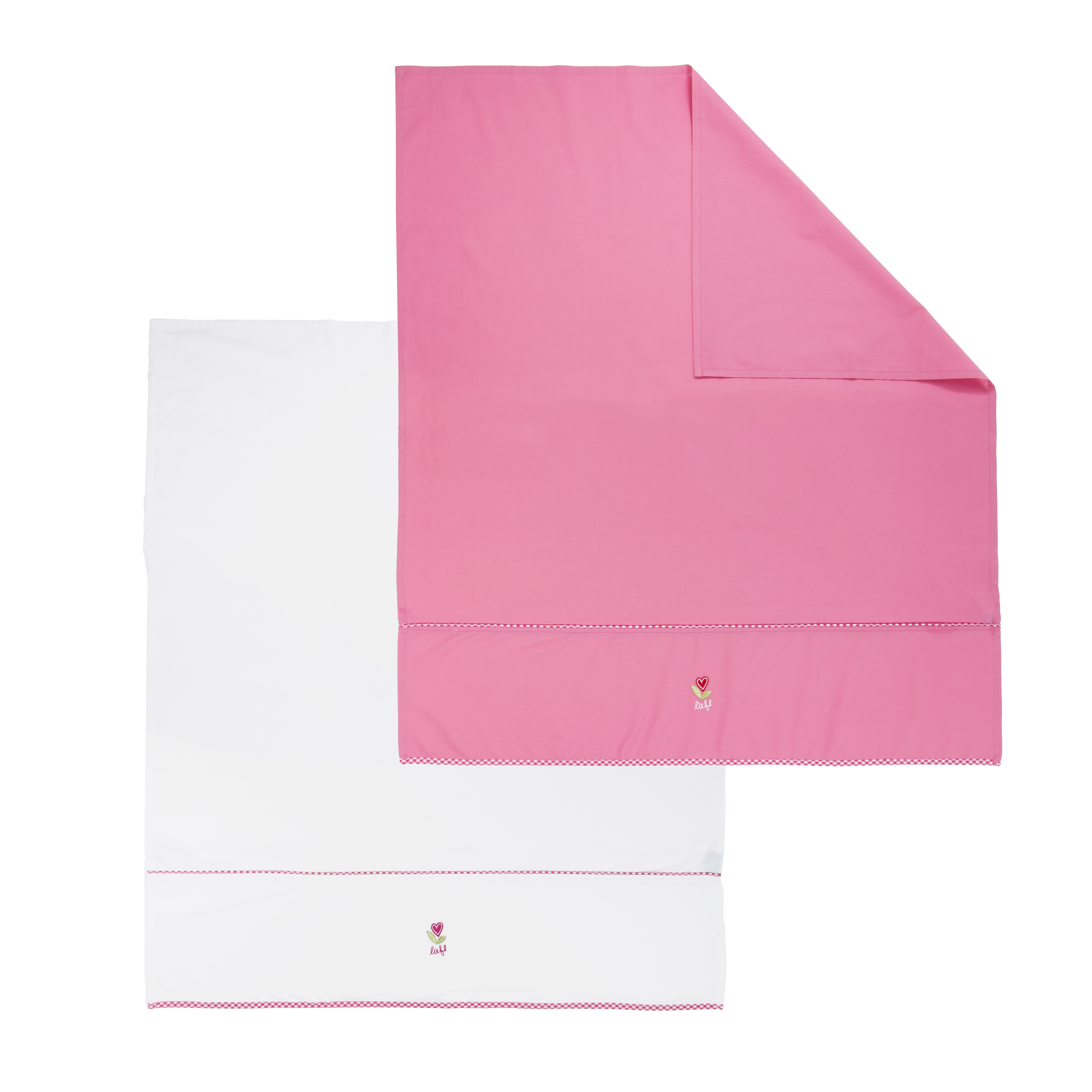 Drap de lit Girl cotton, 80x100 cm, 1x blanc + 1x rose