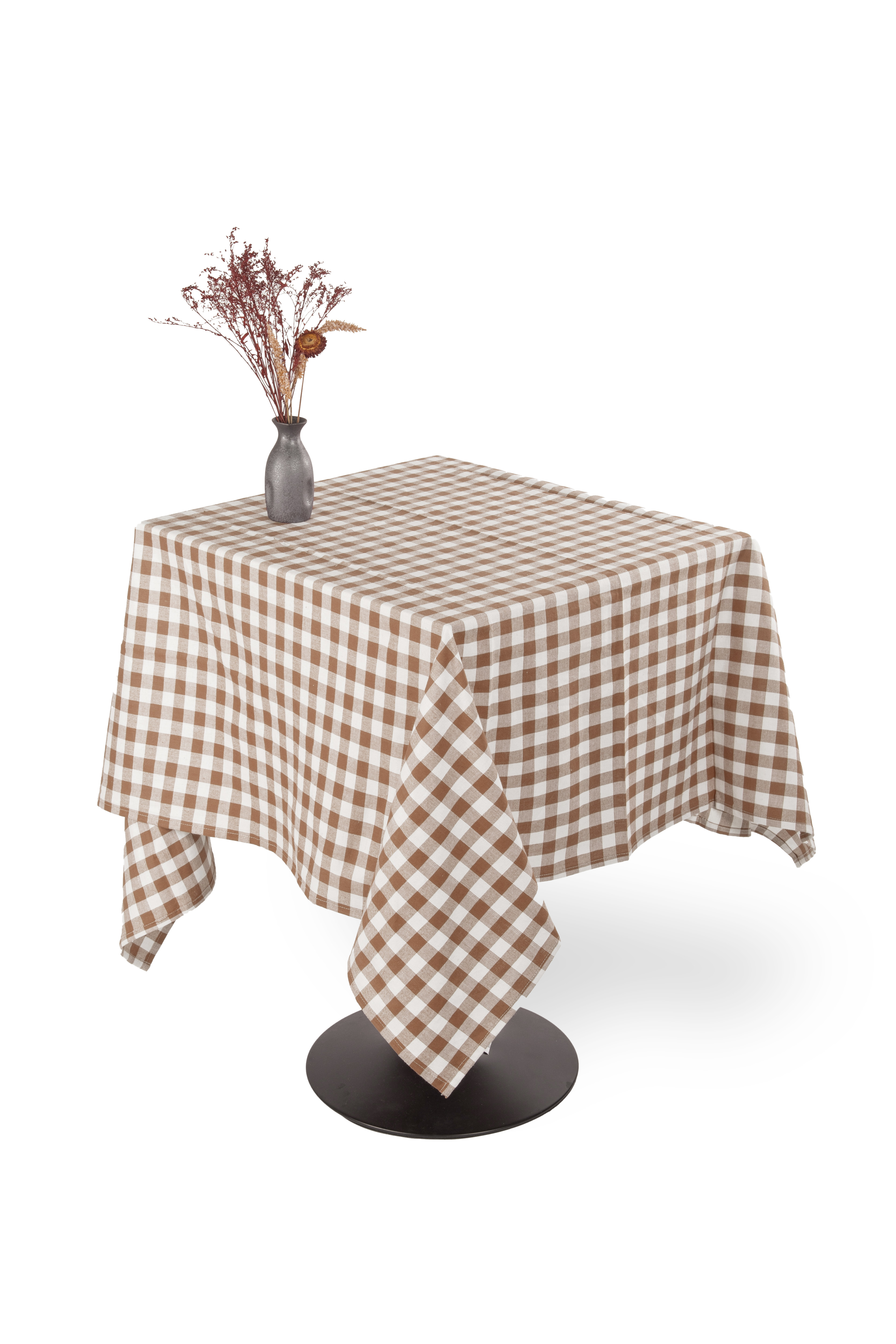 Tafelkleed GINGHAM - 150x150 cm, cognac