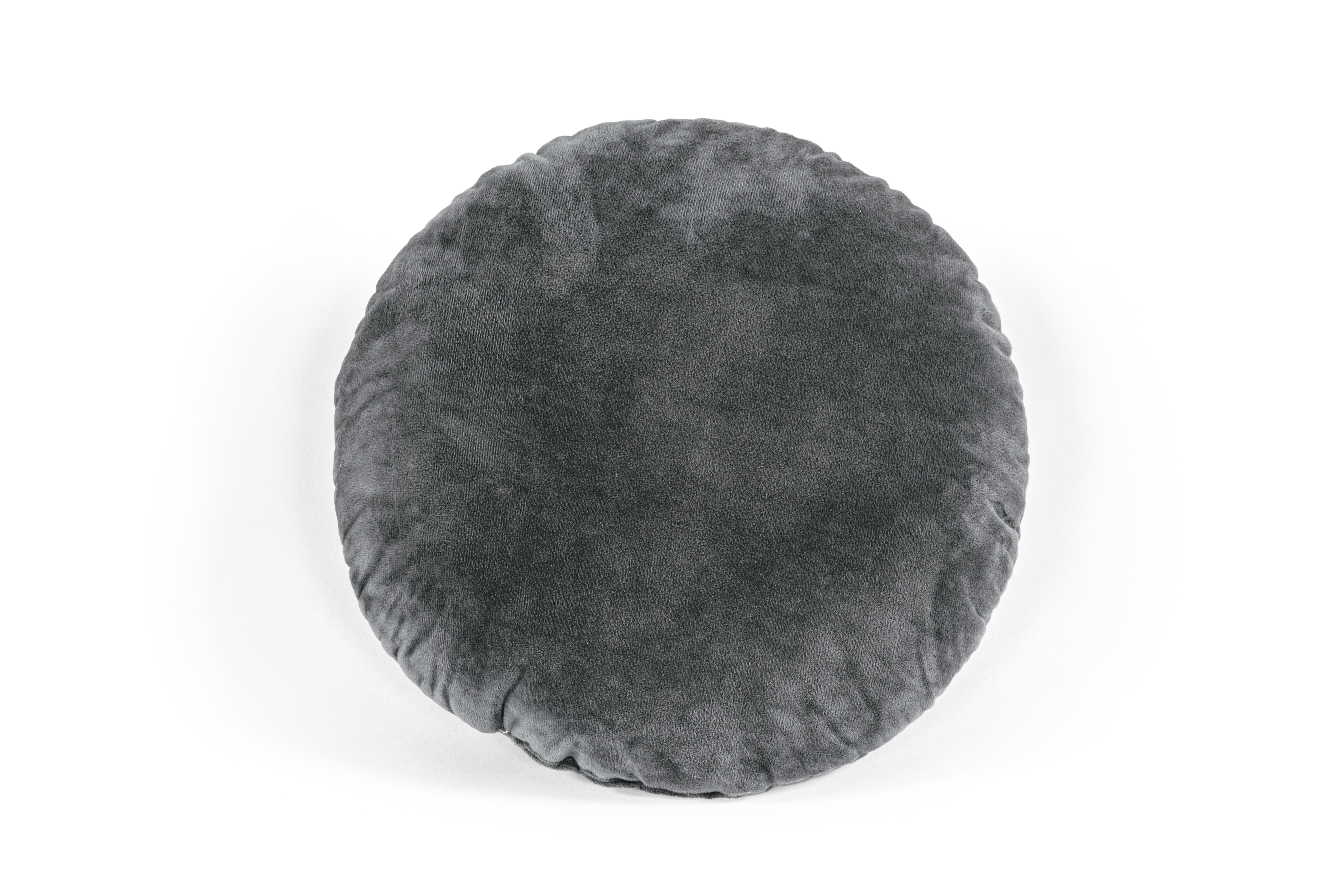 Cushion (fillled) Crystal Velvet dia 38 cm, grey