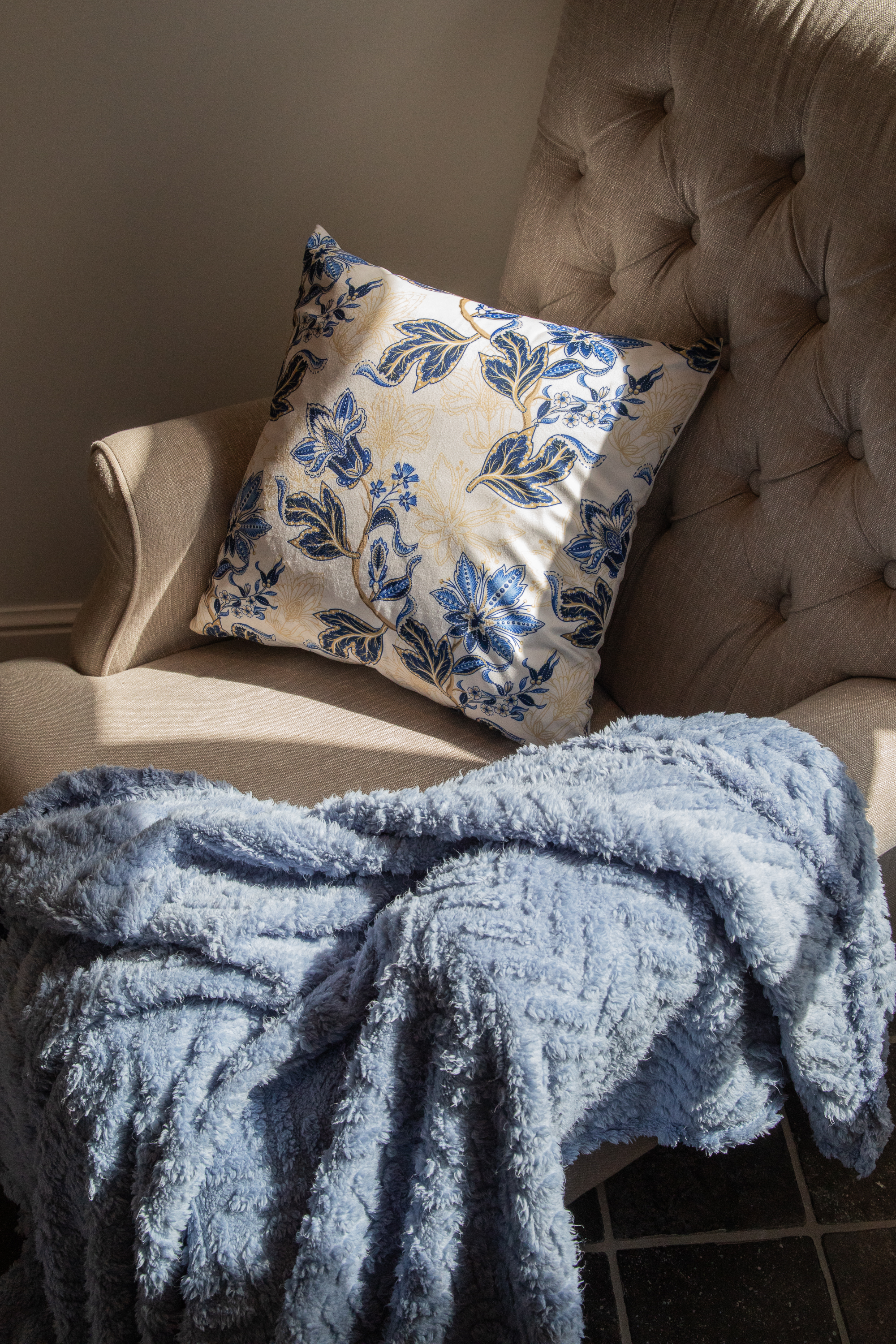 Plaid RENA HERRINGBONE - 150x200 cm, bleu