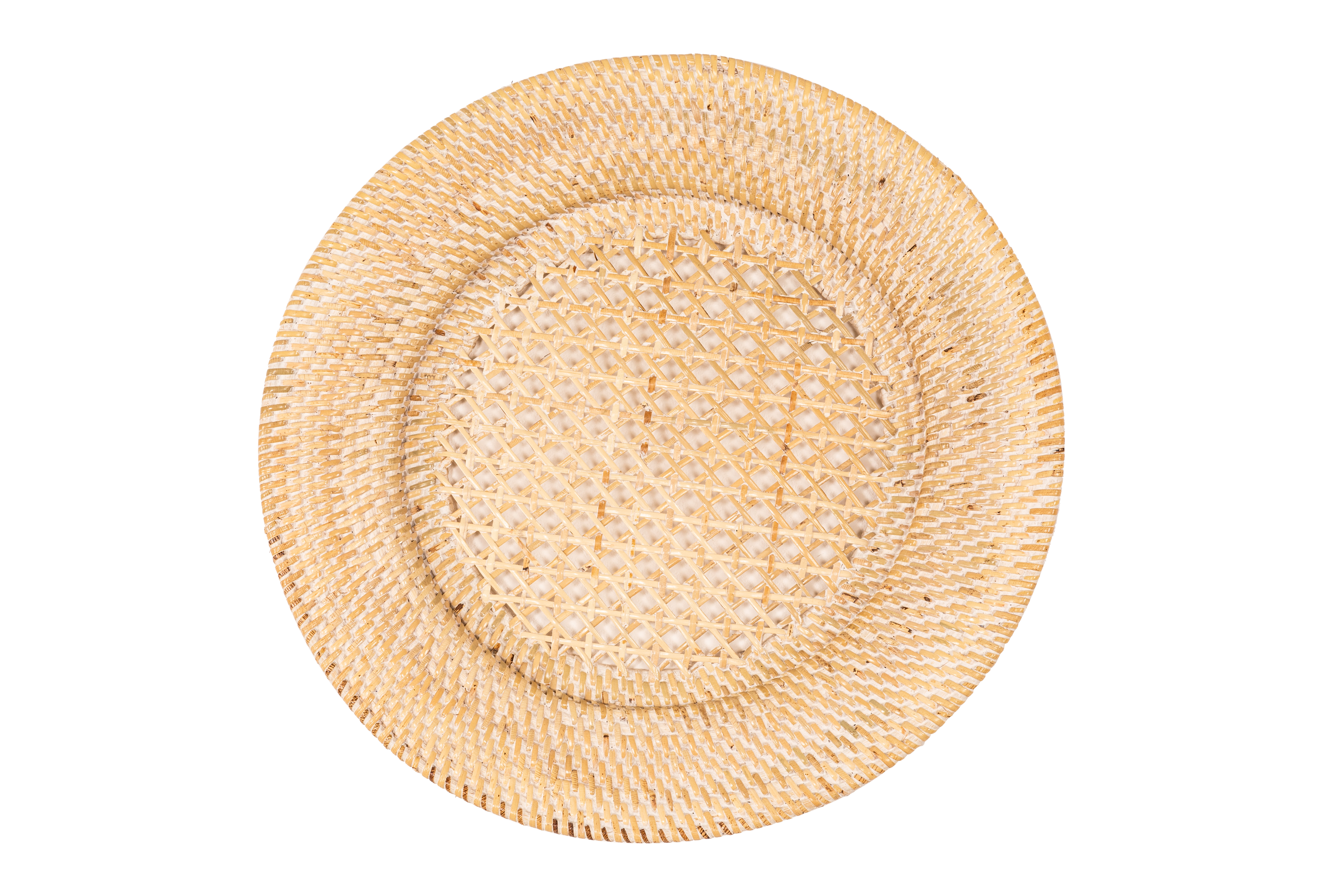 Charger plate RATTAN - dia 22-32 cm, white