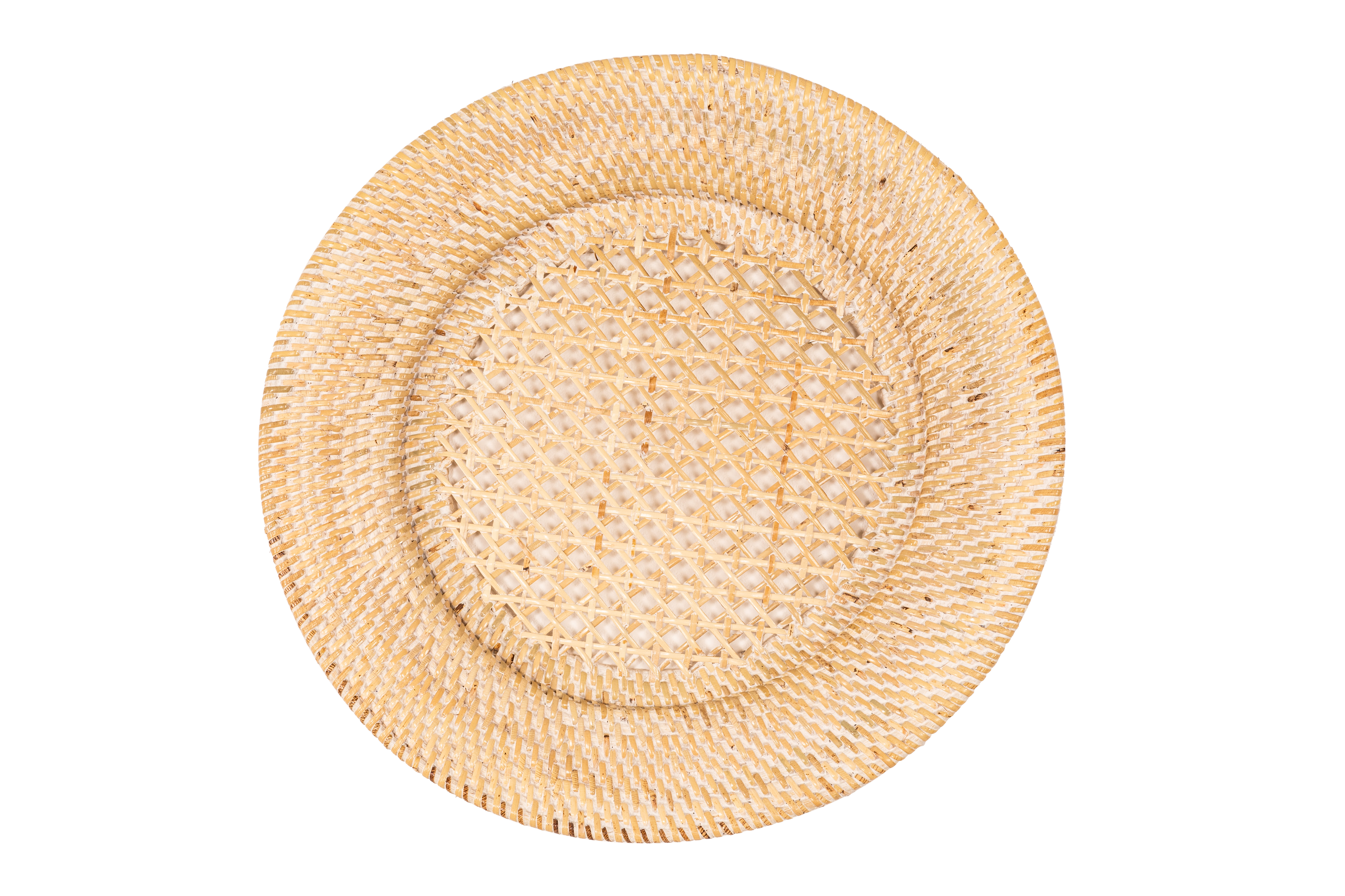 Underplate rattan - dia 22-32 cm, white