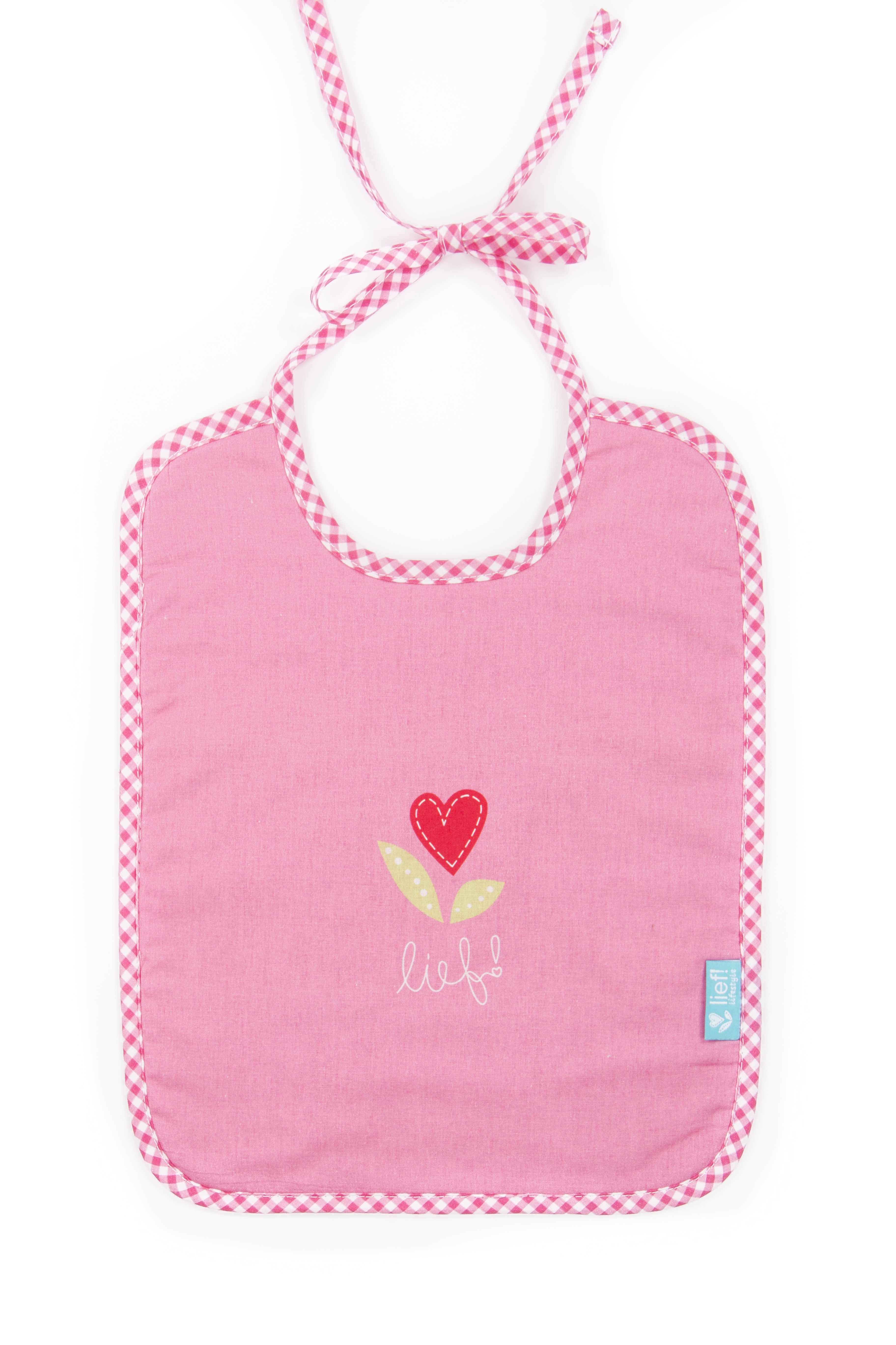 Bib with straps Girl, uni pink, 35x27 cm 