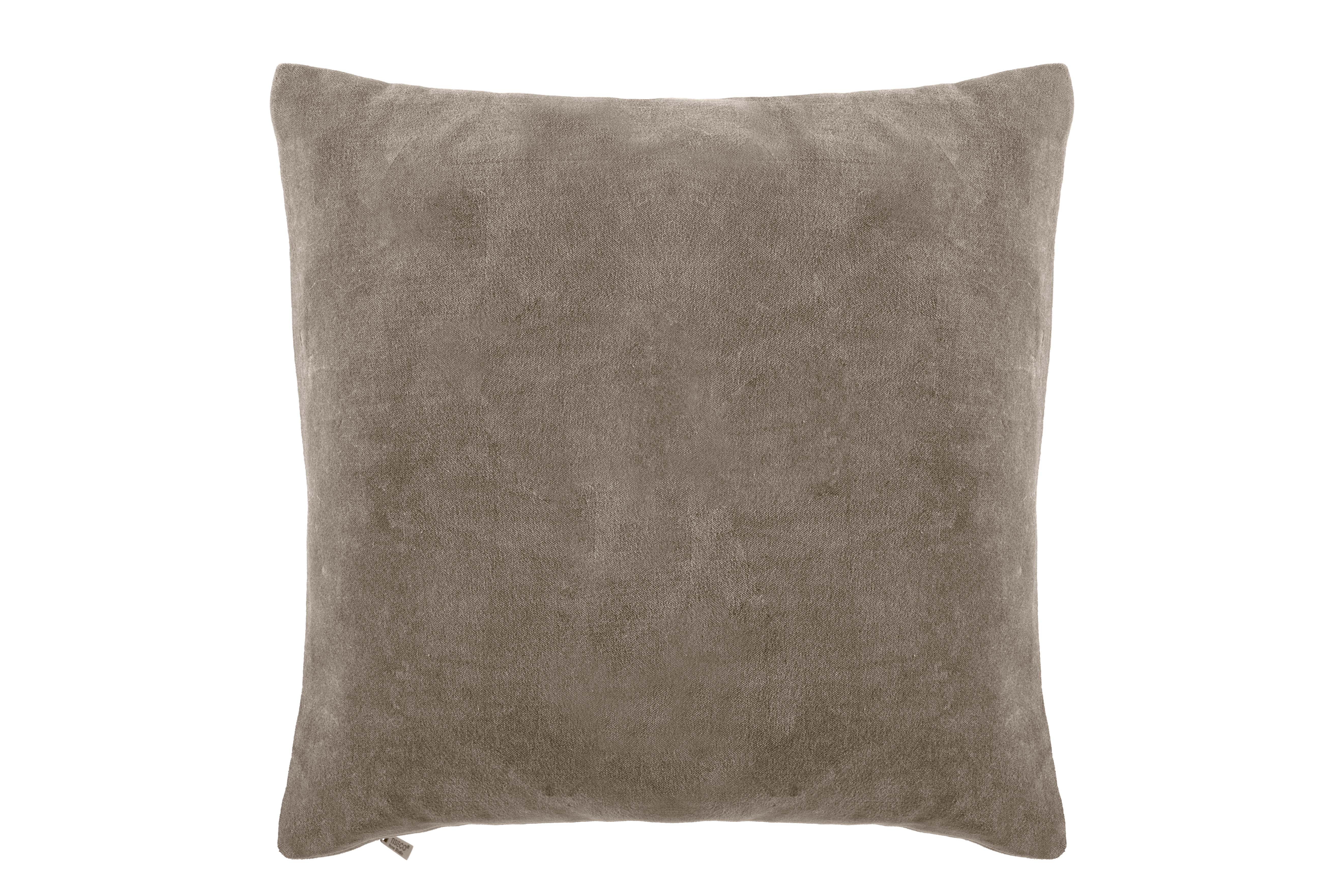 Cushion (filled)  COTTON VELVET 45x45cm, taupe