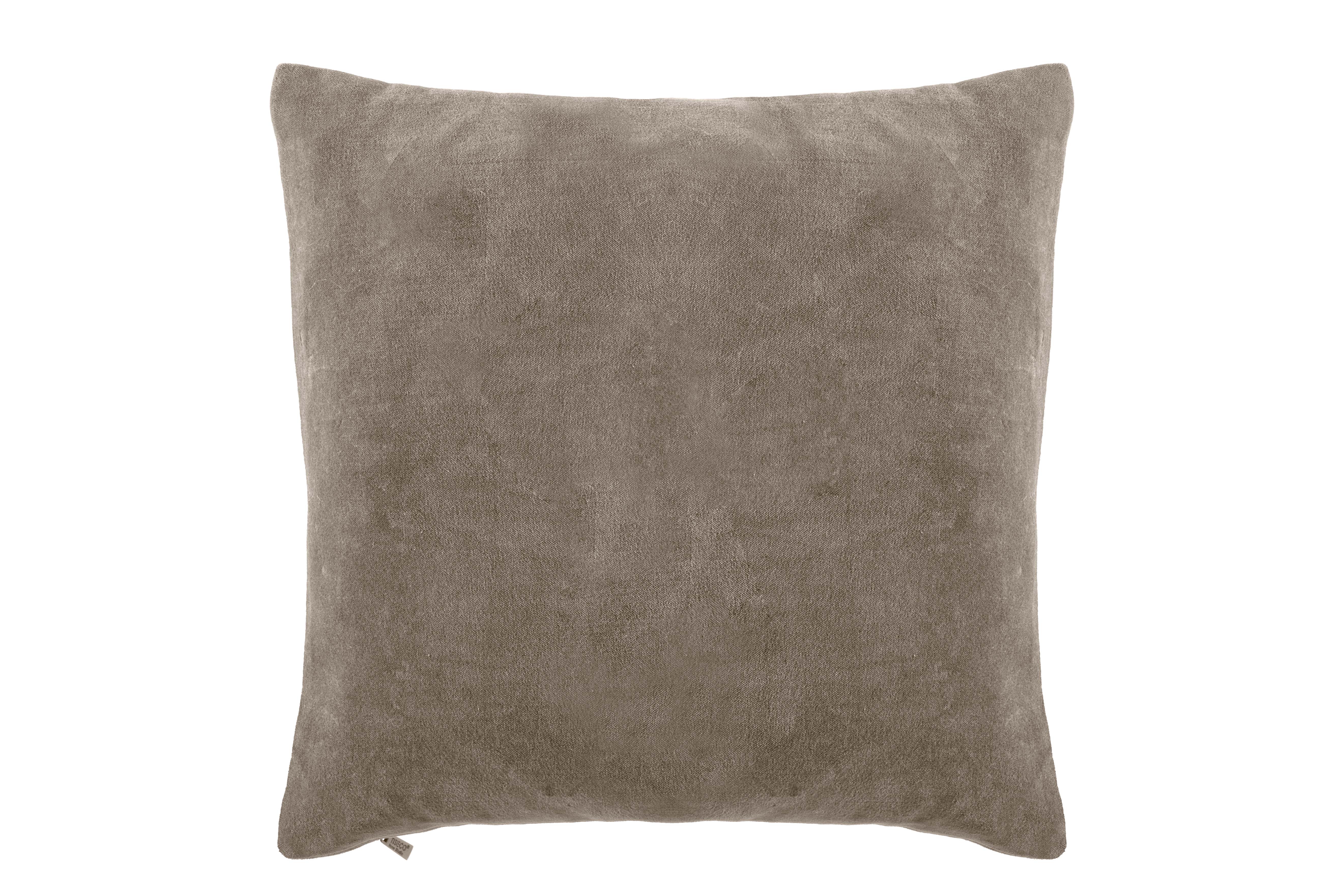 Kussen (gevuld) COTTON VELVET 45x45cm, taupe