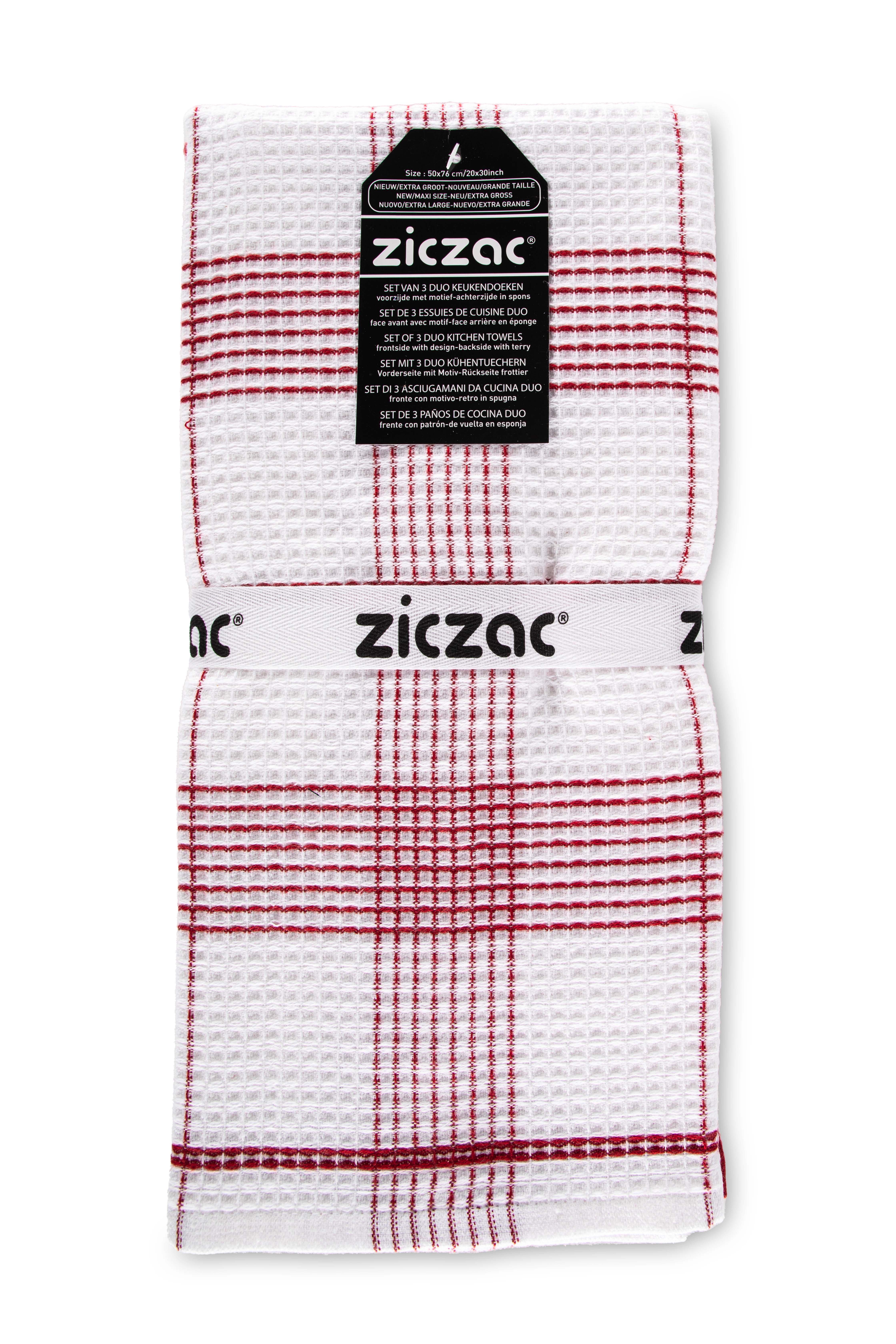 Kitchentowels Culinary Duo Waffle 50x76 red, set3